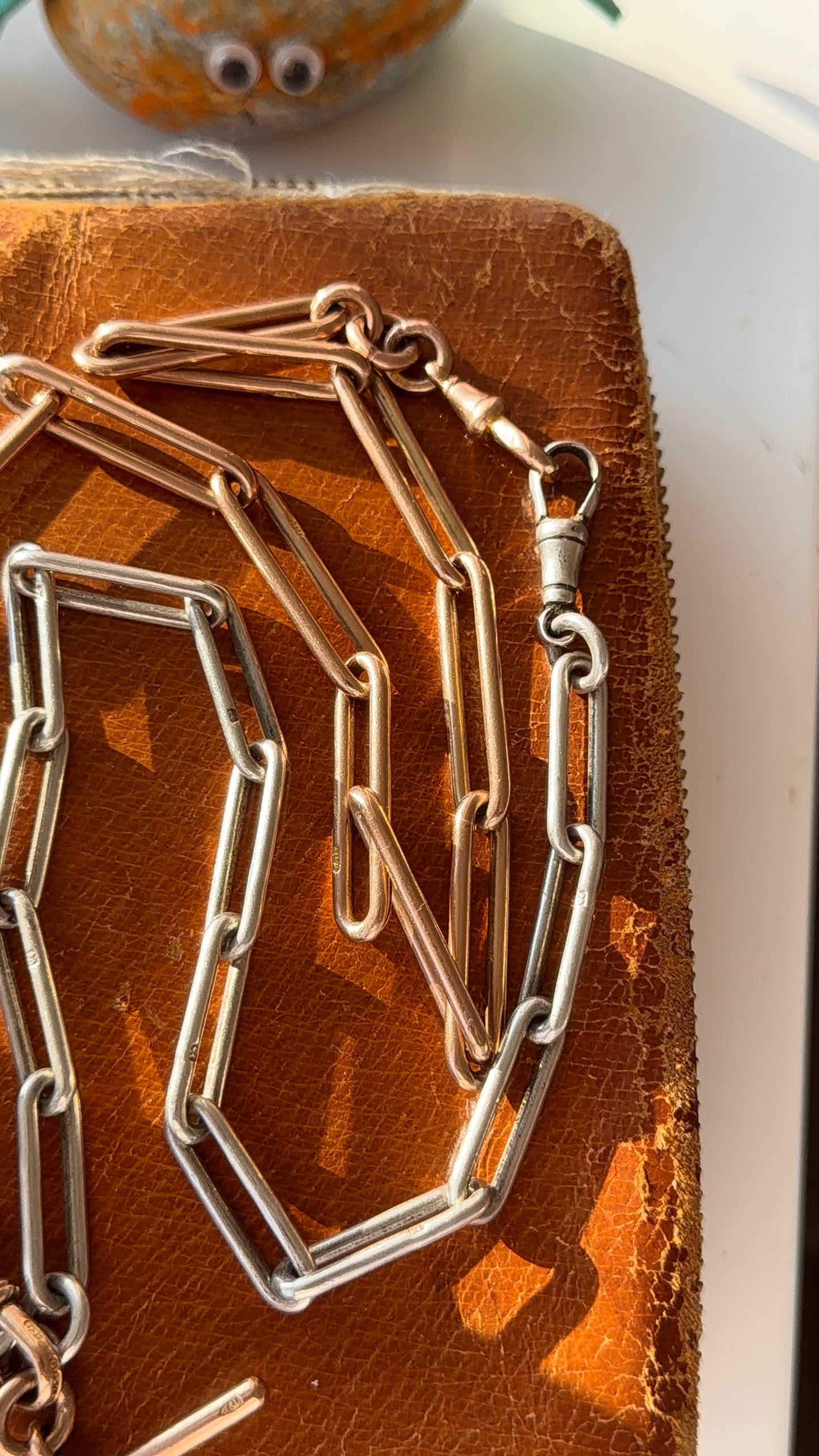 Antique 9ct and silver paperclip chain