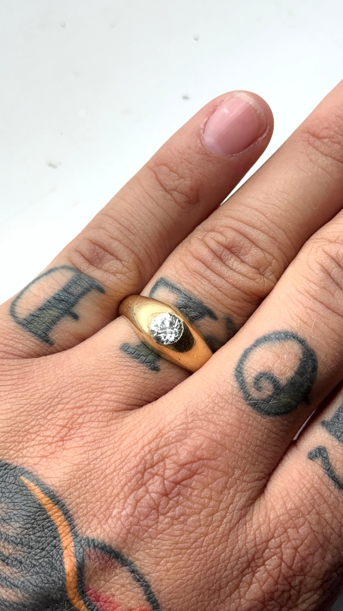 Old mine cut diamond ring