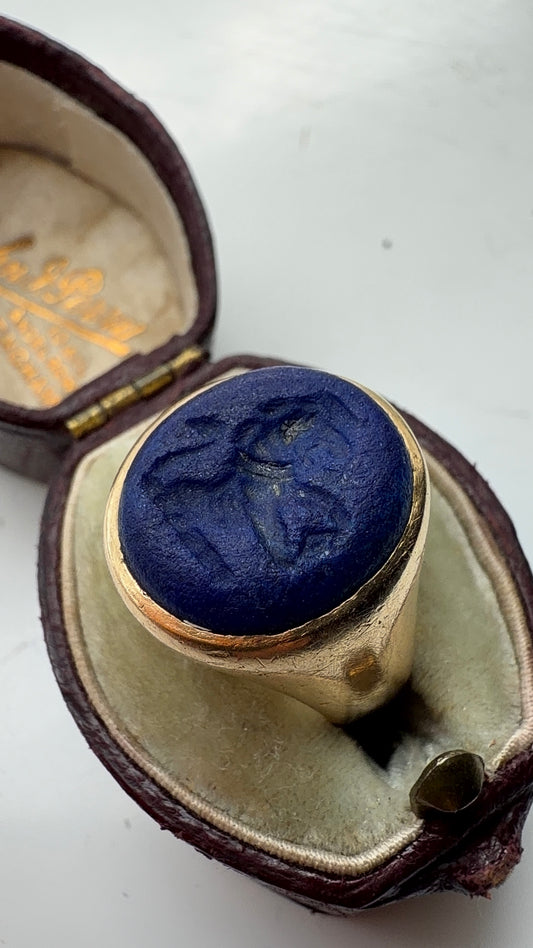 18ct lapis lion signet!