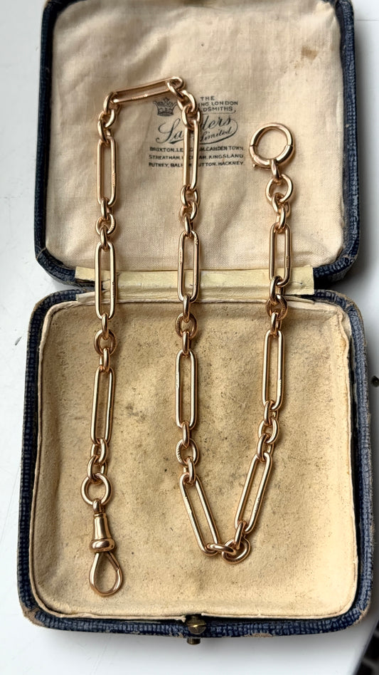 15ct trombone watch chain