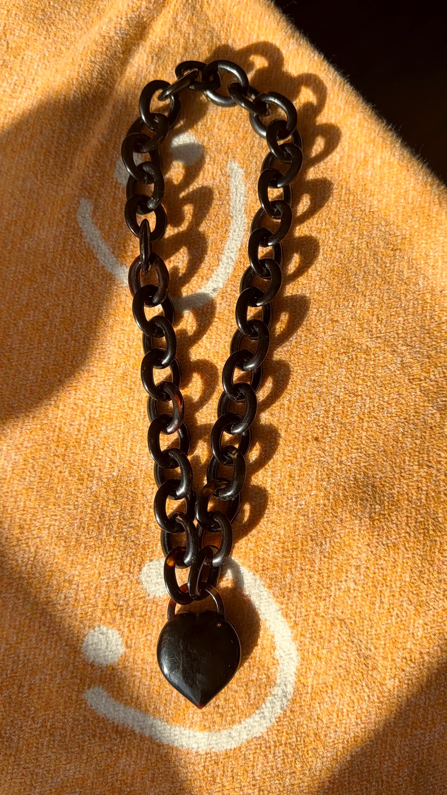Tortoise shell Cable link and heart