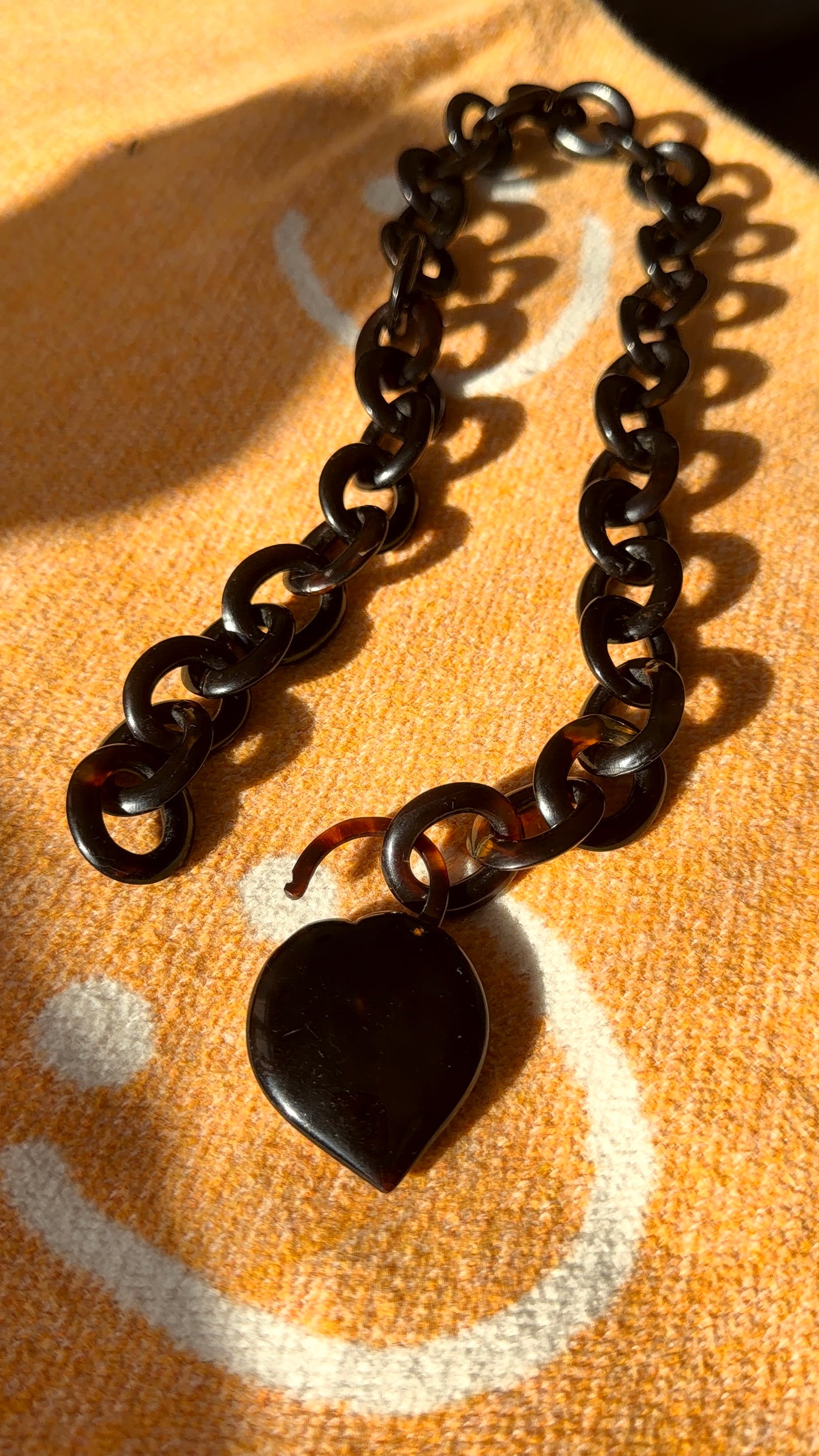 Tortoise shell Cable link and heart