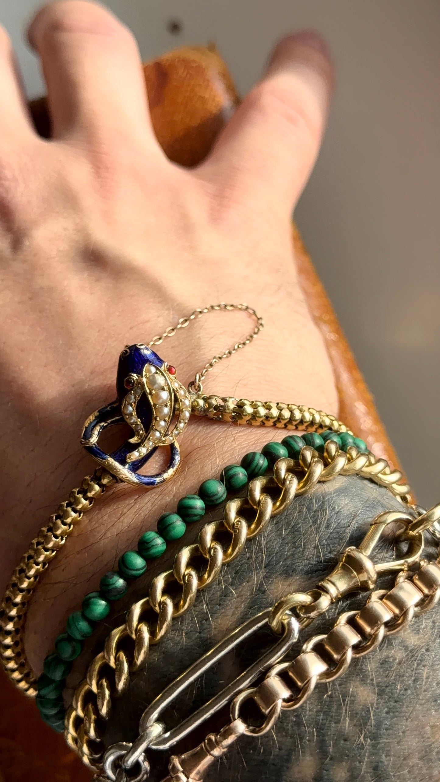 Antique high carat snake bracelet
