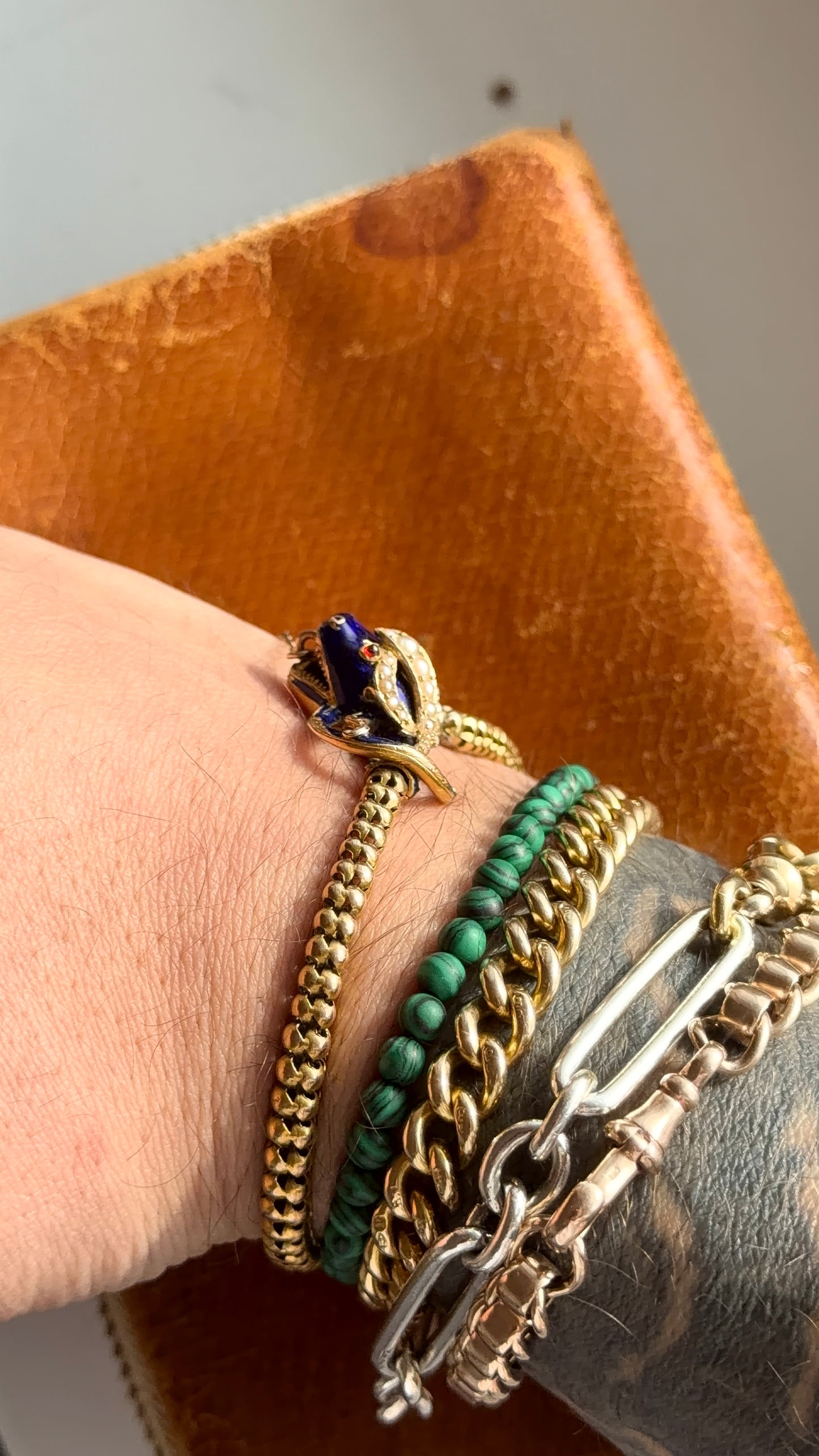 Antique high carat snake bracelet
