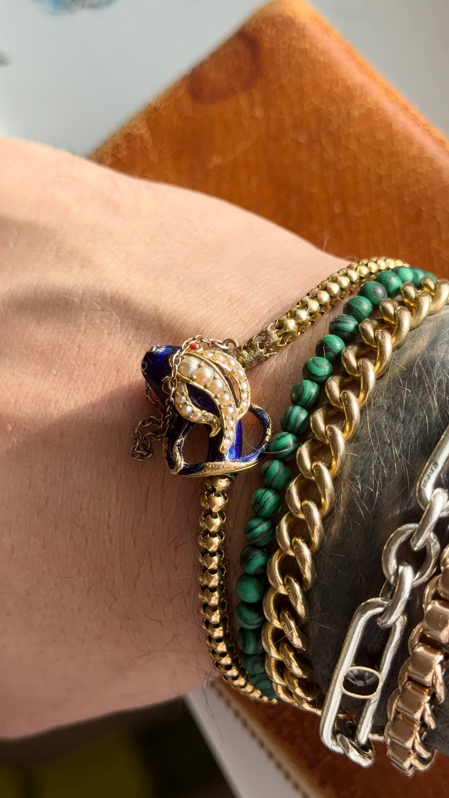 Antique high carat snake bracelet