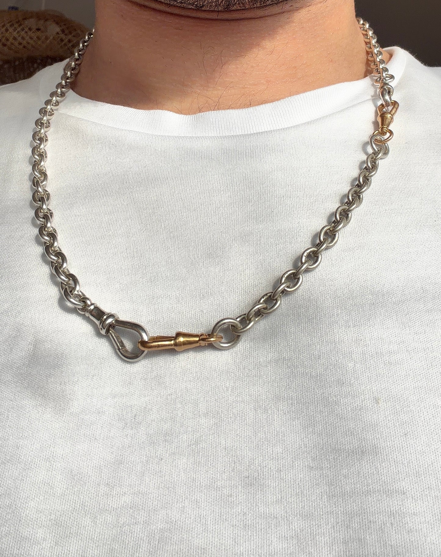 18ct and silver cable link extender