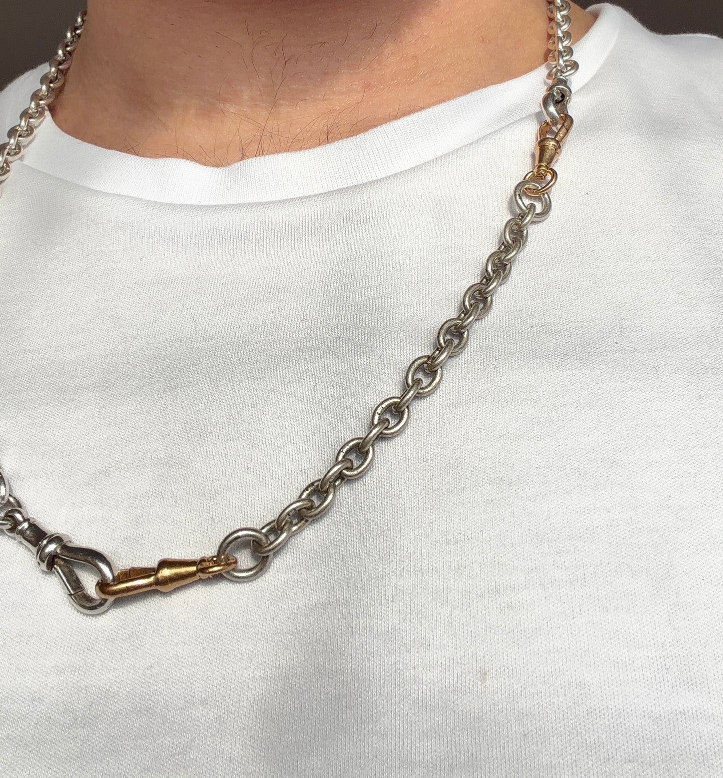 18ct and silver cable link extender