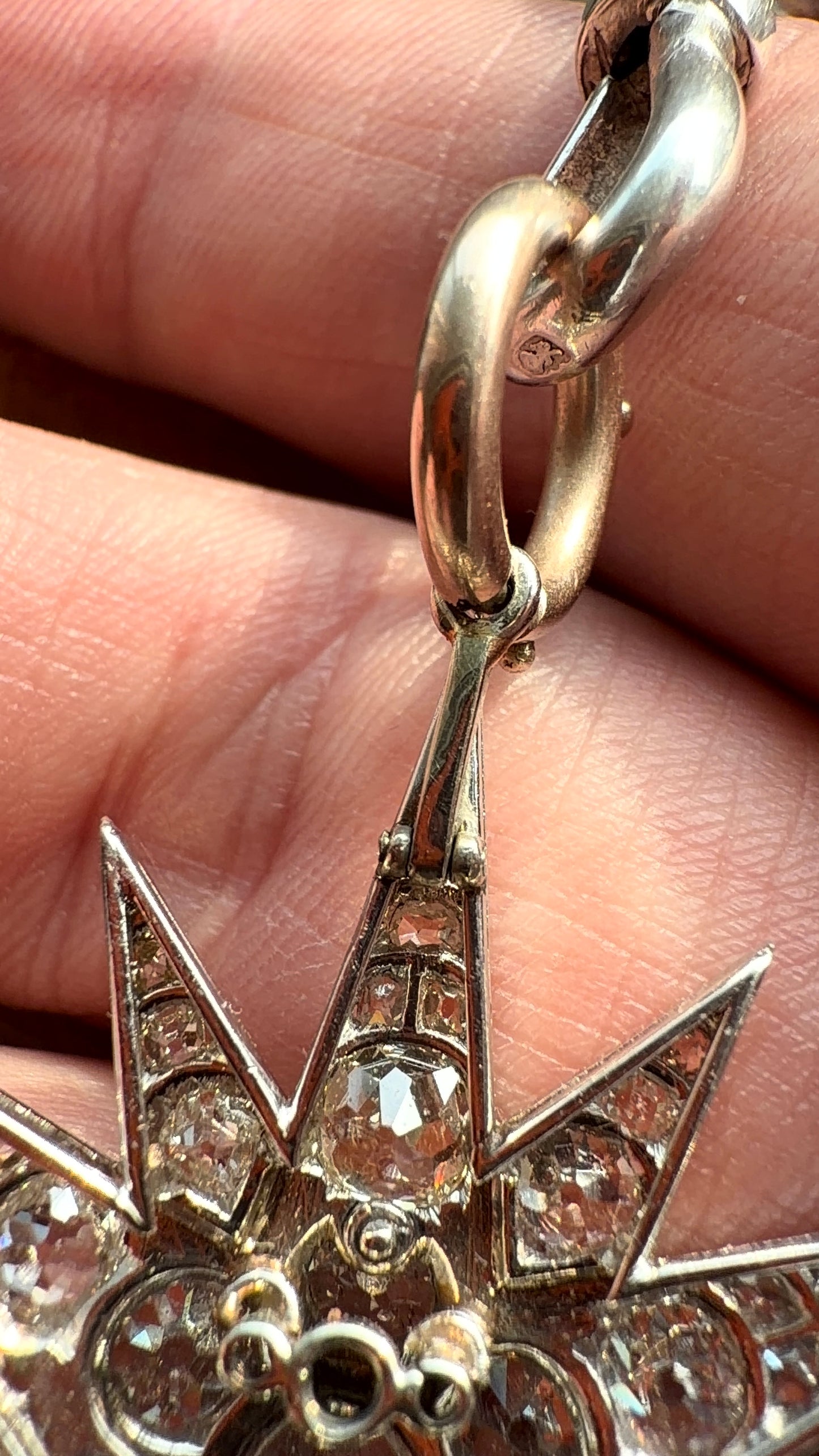 Platinum old cut diamond star