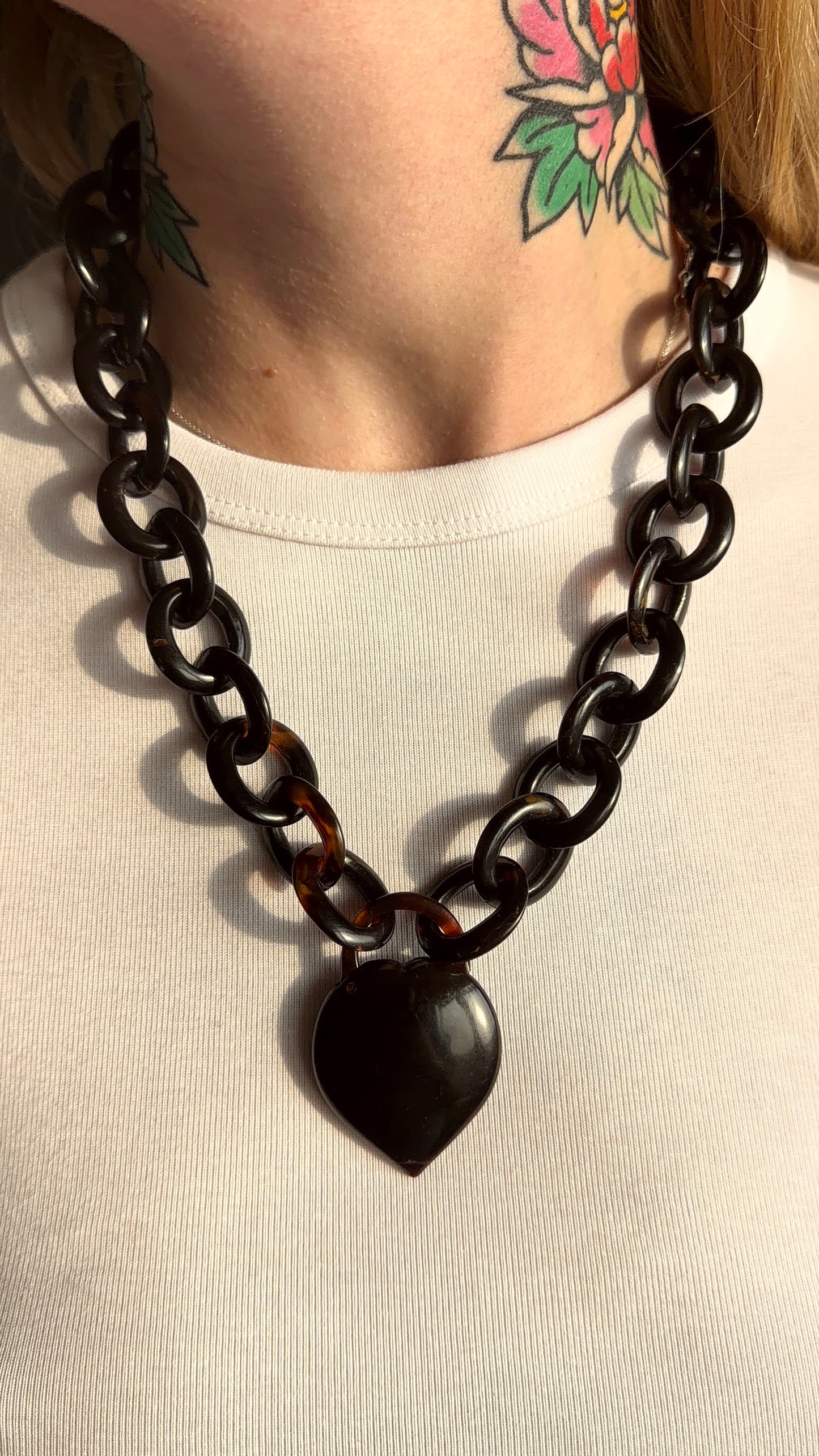 Tortoise shell Cable link and heart