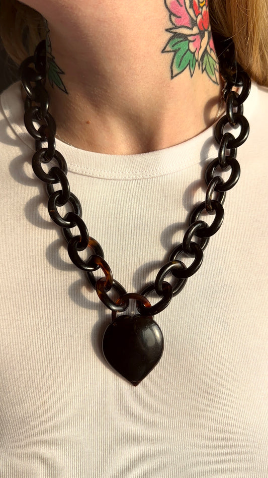 Tortoise shell Cable link and heart